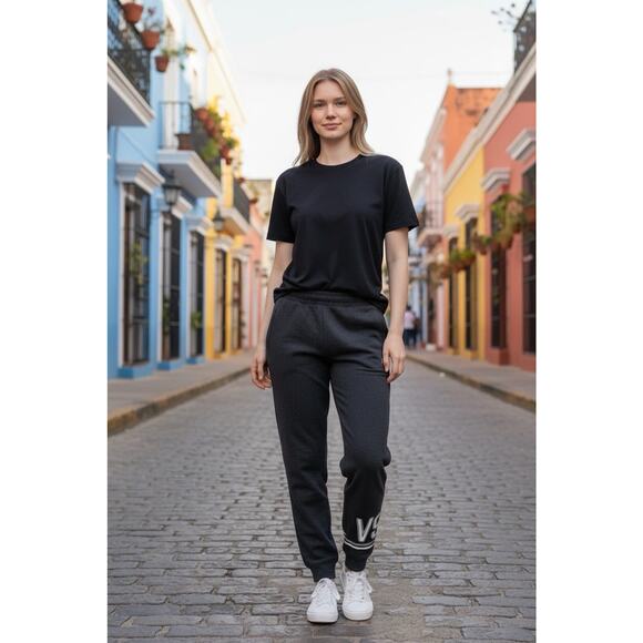 Victoria's Secret Dark Gray Joggers Sz M Pockets Drawstring 26" Inseam Sweatpant - Picture 2 of 7